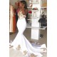 Sexy Halter Mermaid Prom Dresses V-Neck Gold Appliques Lace Evening Party Gowns African Occasion Evening Wear Custom Made Sexy Halter Mermaid Prom Dresses V-Neck Gold Appliques Lace Evening Party Gowns African Occasion Evening Wear Custom Made