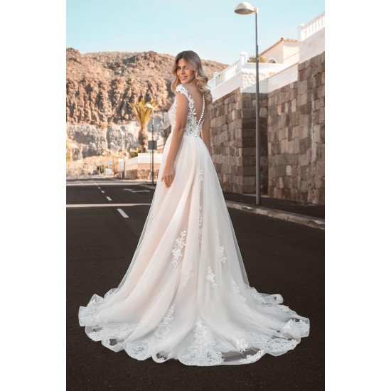 Sumnus Pink Wedding Dresses Boho illusion Back Tulle Beach Bridal Gowns Cap Sleeves Princess White Wedding Gown Plus Size Sumnus Pink Wedding Dresses Boho illusion Back Tulle Beach Bridal Gowns Cap Sleeves Princess White Wedding Gown Plus Size