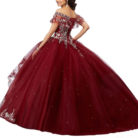 Burgundy Quinceanera Dresses 2019 Long Cheap Ball Gown Prom Dress Sweet 16 Gowns Lace Vestidos 15 anos Burgundy Quinceanera Dresses 2019 Long Cheap Ball Gown Prom Dress Sweet 16 Gowns Lace Vestidos 15 anos