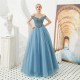 Off Shoulder A-Line Prom Dresses Beading Tulle Floor Length Custom Made Lace Up Back Women Evening Party Gowns Plus Size Off Shoulder A-Line Prom Dresses Beading Tulle Floor Length Custom Made Lace Up Back Women Evening Party Gowns Plus Size