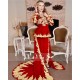 Karakou Algeria Caftan Evening Dresses Long Sleeve 2021 Red Velvet Gold Lace Peplum Occasion Evening Gown Wear Karakou Algeria Caftan Evening Dresses Long Sleeve 2021 Red Velvet Gold Lace Peplum Occasion Evening Gown Wear