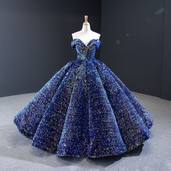 Off Shoulder Ball Gown Bling Bling Prom Dresses Middle East Dubai Lace Up Corset Evening Party Gowns Special Occasion Wear