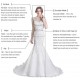 Sexy Bohemian Wedding Dresses Split Tank A-Line Deep V Neck Sweep Train Lace Backless Sleeveless Beach Bridal Gowns 2021 Sexy Bohemian Wedding Dresses Split Tank A-Line Deep V Neck Sweep Train Lace Backless Sleeveless Beach Bridal Gowns 2021